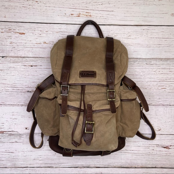 L.L. Bean Bags L L Bean Vintage Waxed Canvas And Leather Large
